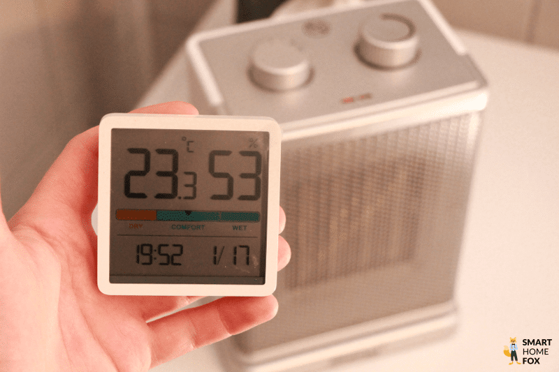 Die Temperatur wird beim Heizlüfter Test gemessen, nachdem der Heizlüfter 30 Minuten gearbeitet hat.